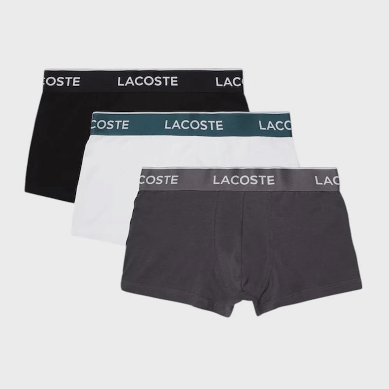 Kit Cueca Masculina Lacoste Trunk Stretch